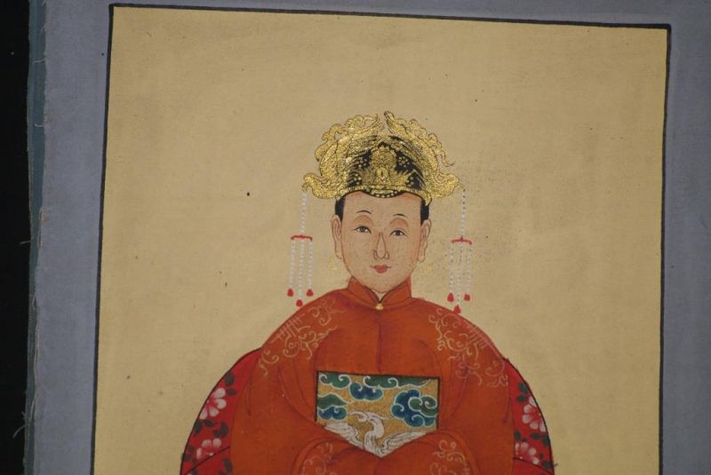 Kleine Ahnenpaare und Kaiser Chinesische Malerei Orange 3