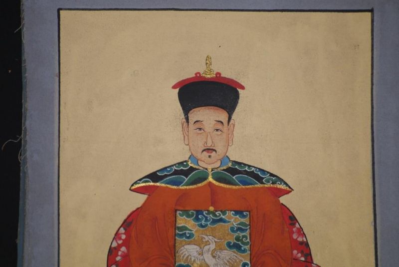 Kleine Ahnenpaare und Kaiser Chinesische Malerei Orange 4