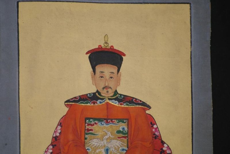 Kleine Ahnenpaare und Kaiser Chinesische Malerei Orange 4
