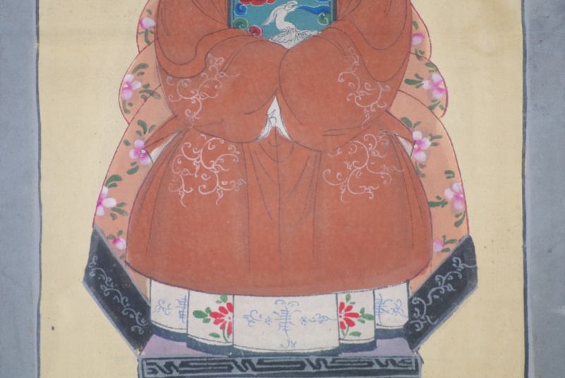 Kleine Ahnenpaare und Kaiser Chinesische Malerei Qing Rote 5