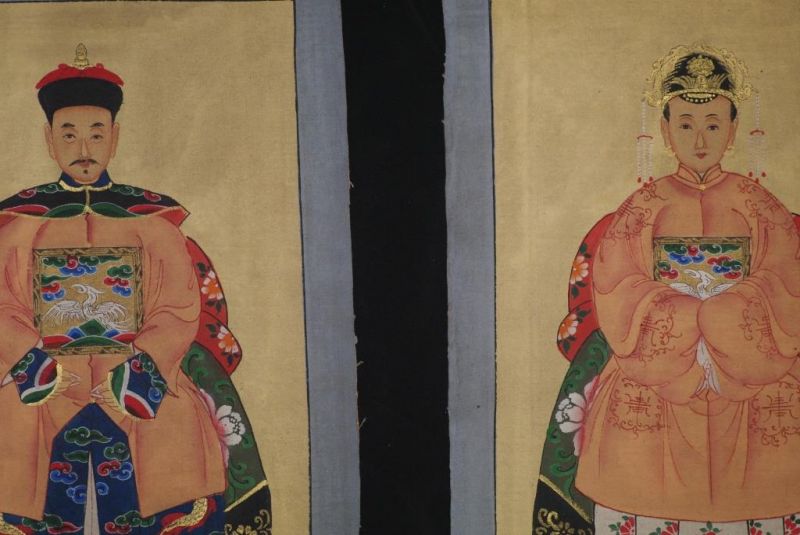 Kleine Ahnenpaare und Kaiser Chinesische Malerei Rosa 2