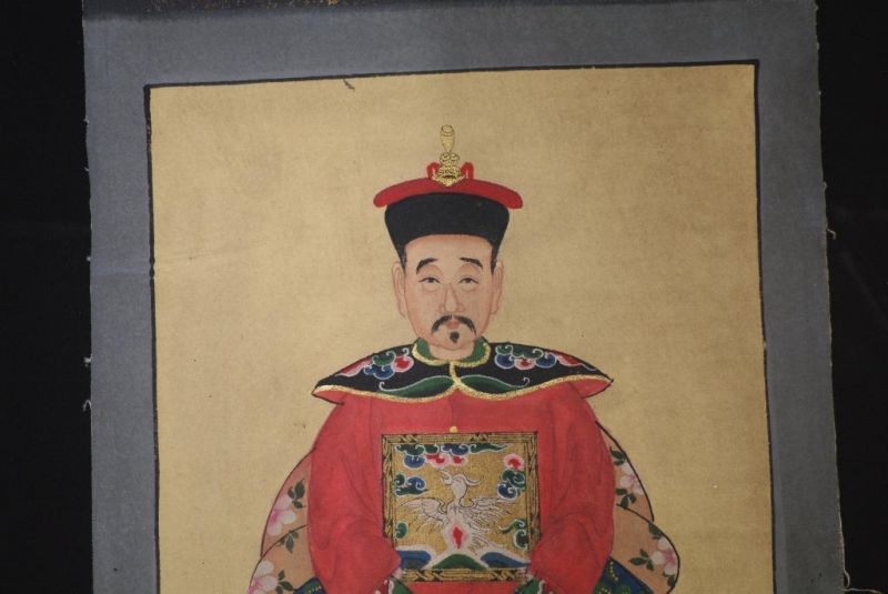 Kleine Ahnenpaare und Kaiser Chinesische Malerei Rot 3
