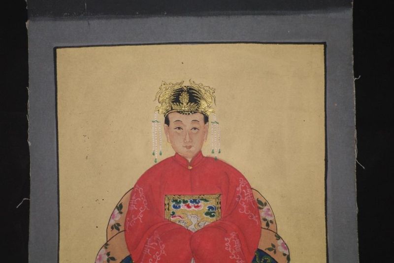 Kleine Ahnenpaare und Kaiser Chinesische Malerei Rot 4