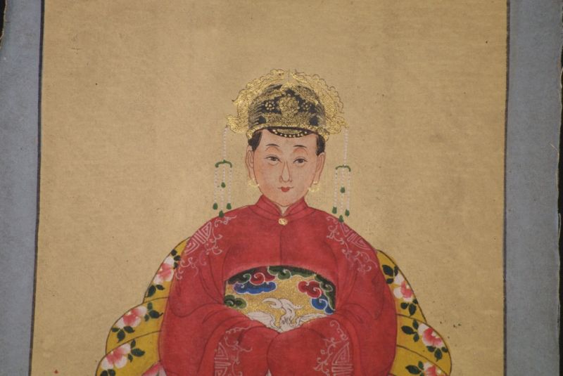 Kleine Ahnenpaare und Kaiser Chinesische Malerei Rot 3
