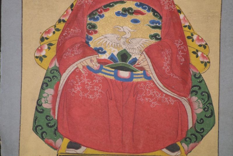 Kleine Ahnenpaare und Kaiser Chinesische Malerei Rot 5