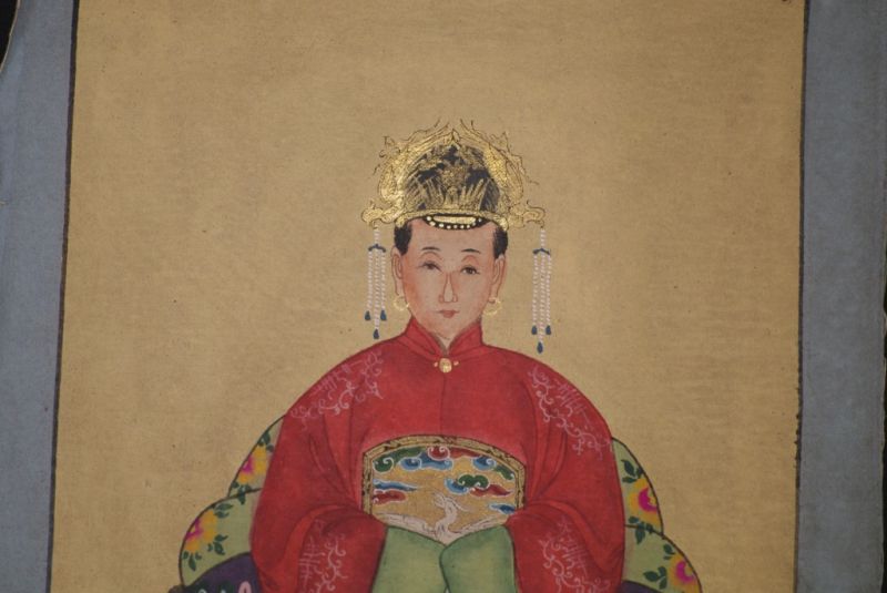 Kleine Ahnenpaare und Kaiser Chinesische Malerei Rot 3