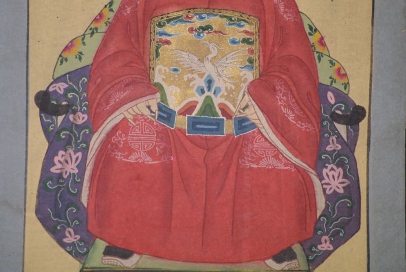 Kleine Ahnenpaare und Kaiser Chinesische Malerei Rot 5