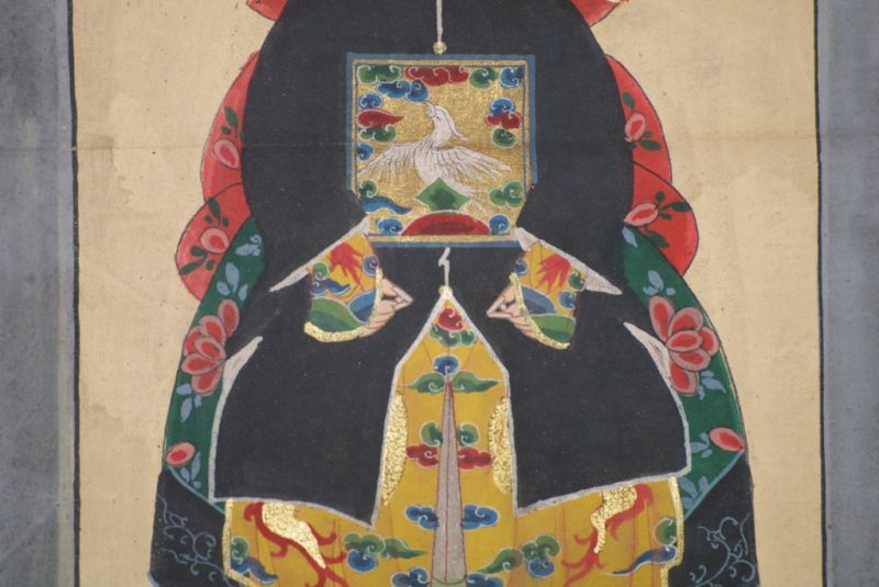 Kleine Ahnenpaare und Kaiser Chinesische Malerei Schwarz 5