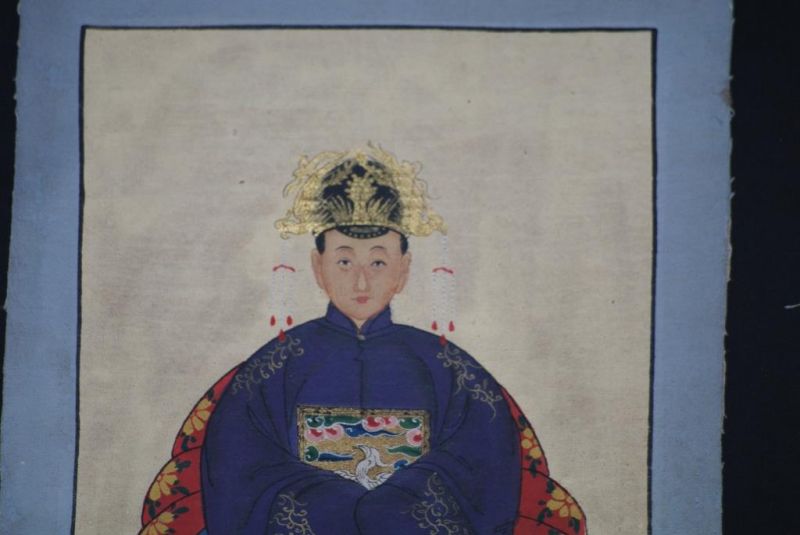 Kleine Ahnenpaare und Kaiser Chinesische Malerei Violett 3