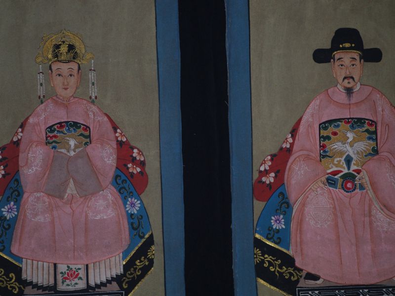 Kleine Ahnenpaare und Kaiser Chinesische Malerei Rosa 2
