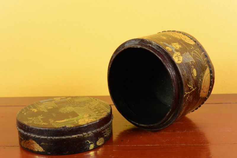 Kleine Chinalack-Box - Rot und Gold 5