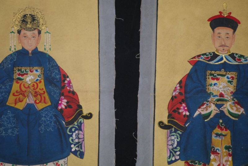 Kleine Chinesische Ahnenportraits Blau 2