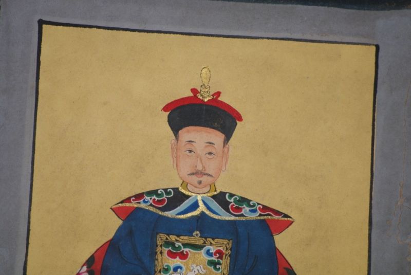 Kleine Chinesische Ahnenportraits Blau 4