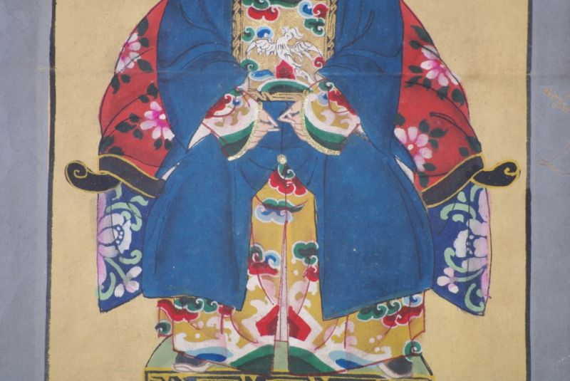 Kleine Chinesische Ahnenportraits Blau 5