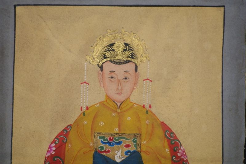 Kleine Chinesische Ahnenportraits Gelb 3