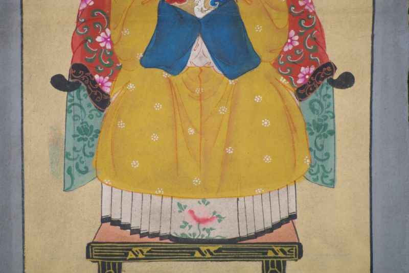 Kleine Chinesische Ahnenportraits Gelb 5