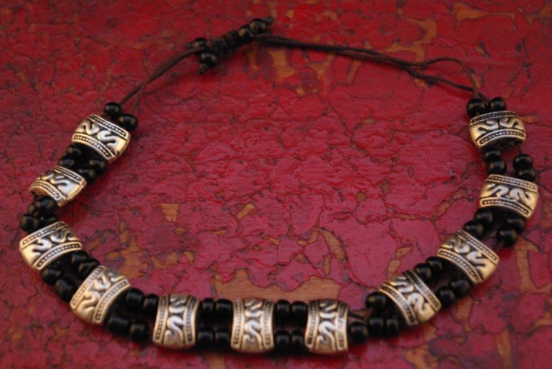 Schwarze Perlen Armband Tibet 4