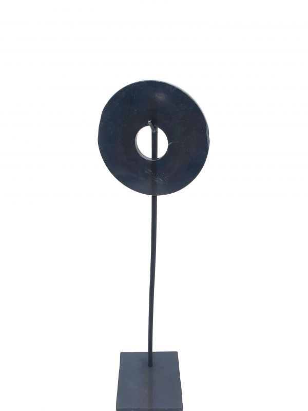 Kleine chinesische Bi-Scheibe 10 cm mit Metallständer - Schwarza 2