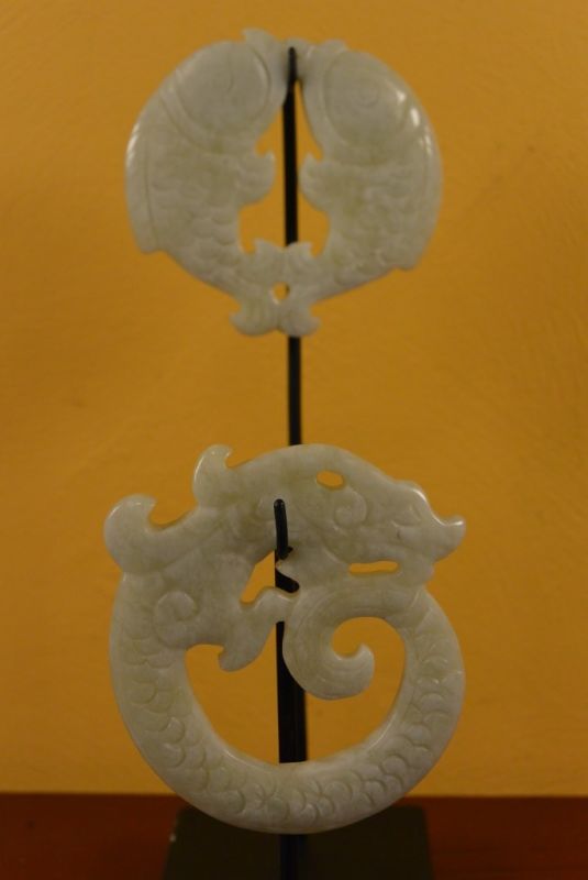 Kleine Chinesische Bi Scheiben Drache und Fisch 2