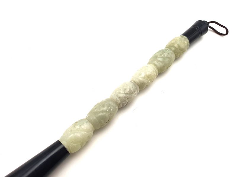 Kleine chinesische Kalligraphie-Pinsel Ovalfarbe Jade 2