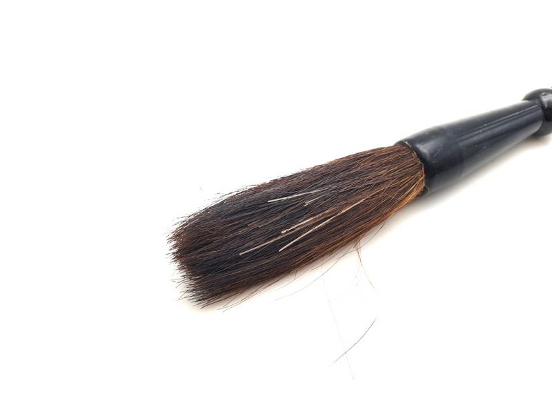 Kleine chinesische Kalligraphie-Pinsel Porzellan - Schwarz und Rot 3