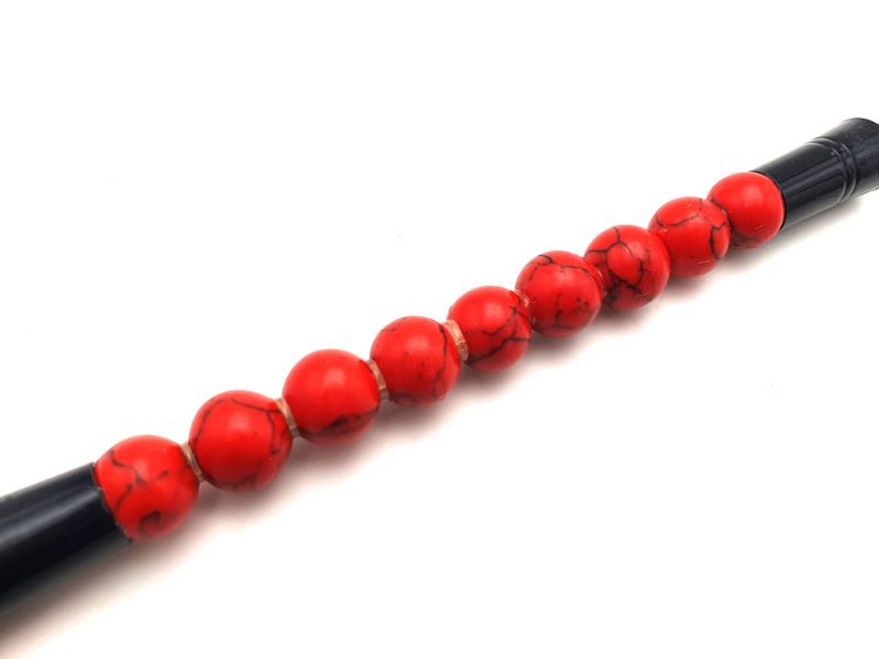 Kleine chinesische Kalligraphie-Pinsel Rot und grau 2