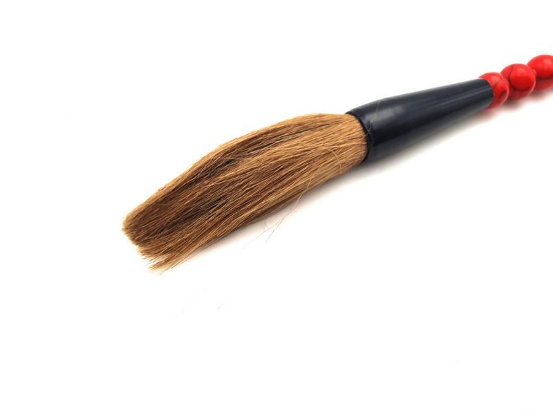 Kleine chinesische Kalligraphie-Pinsel Rot und grau 3
