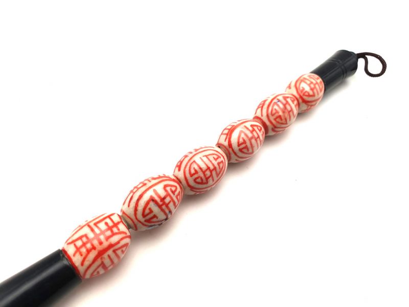 Kleine chinesische Kalligraphie-Pinsel - Rote und weißen Porzellan 2 2