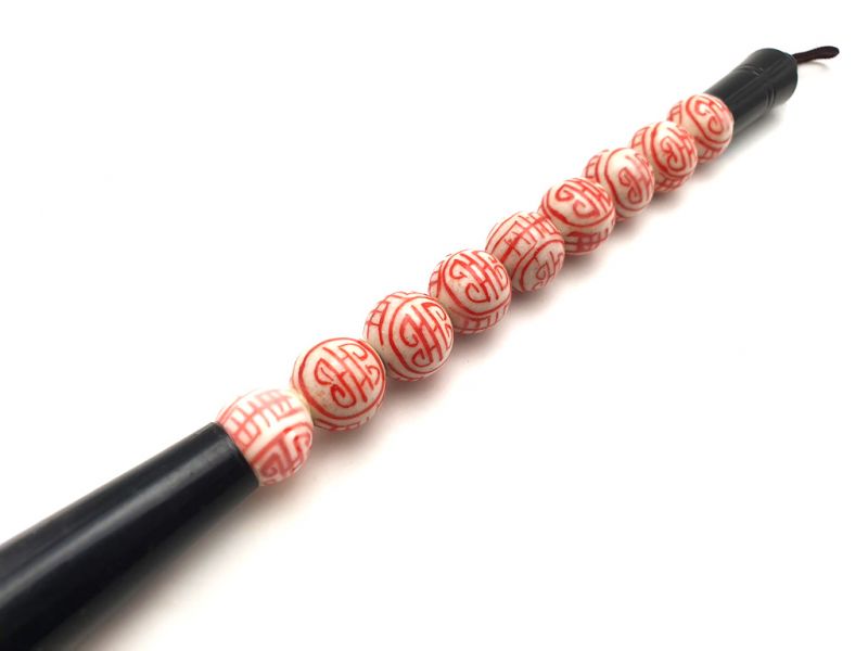 Kleine chinesische Kalligraphie-Pinsel - Rote und weißen Porzellan 3 2