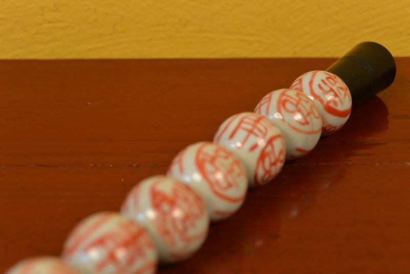 Kleine chinesische Kalligraphie-Pinsel Rote und weißen Porzellan 4