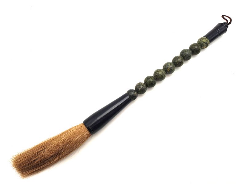 Kleine chinesische Kalligraphie-Pinsel Schwarz dunkelgrüne Reflexion 4