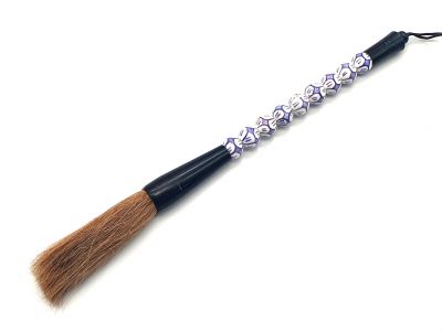 Kleine chinesische Kalligraphie-Pinsel Weißes und lila Porzellan