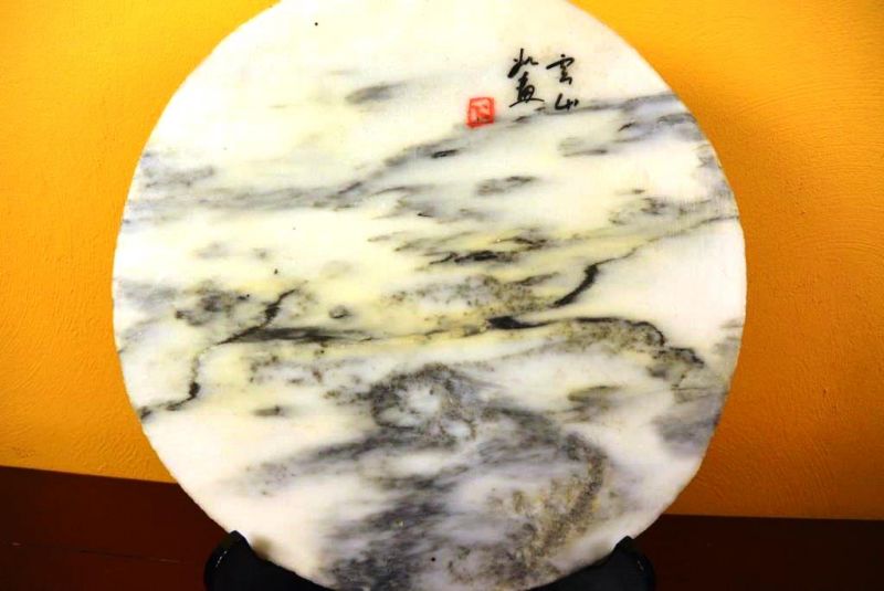 Kleine Chinesische Runden Dreamstone - Marmorstein - Berg 2