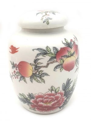 Kleine Chinesische Vase Porzellan - Farbig - Blumen und Früchte