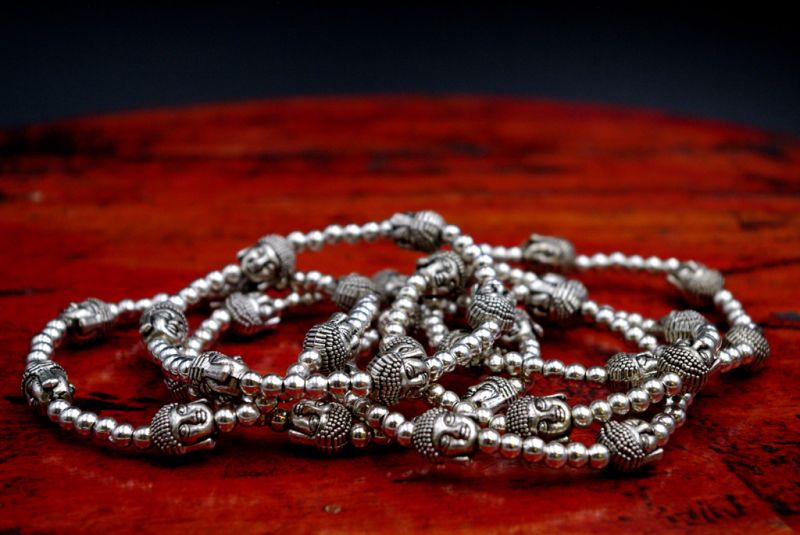 Kleine Ethnische Armband Buddha Köpfe und Perlen 5