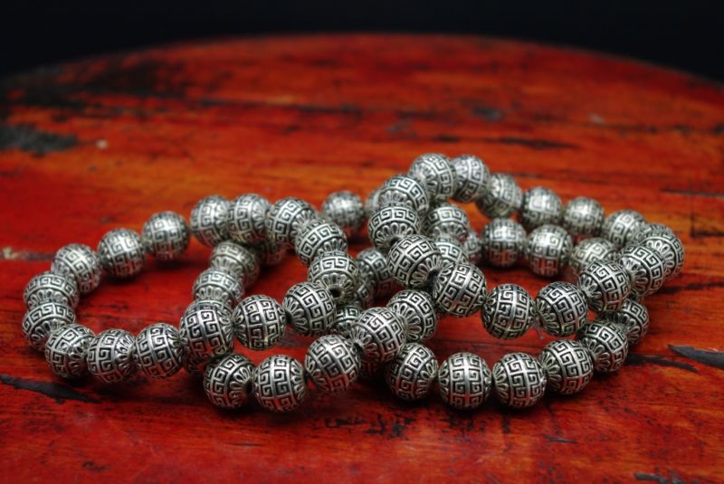Kleine Ethnische Armband Kupfer und Silber Beads 3