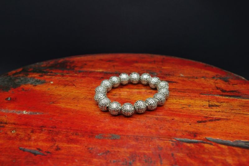 Kleine Ethnische Armband Kupfer und Silber Beads 5