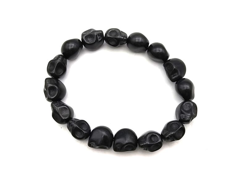 Kleine Ethnische Armband Schädel - Schwarz