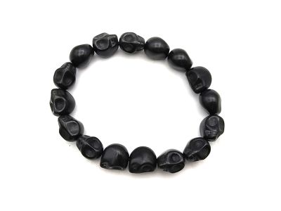Kleine Ethnische Armband Schädel - Schwarz