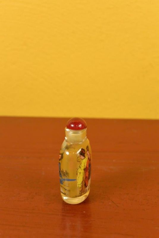 Kleine Glas Schnupftabakflasche Chinesische Frauen 3