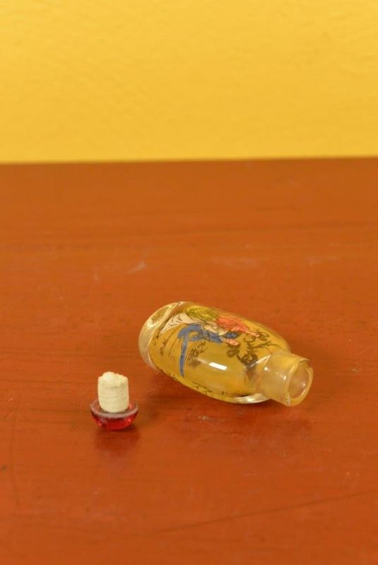 Kleine Glas Schnupftabakflasche Chinesische Frauen 4
