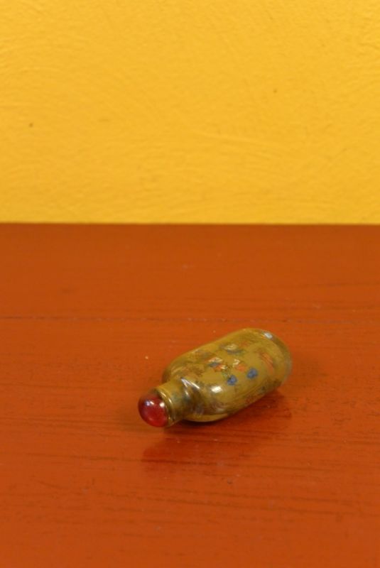 Kleine Glas Schnupftabakflasche Chinesisches Dorf 3