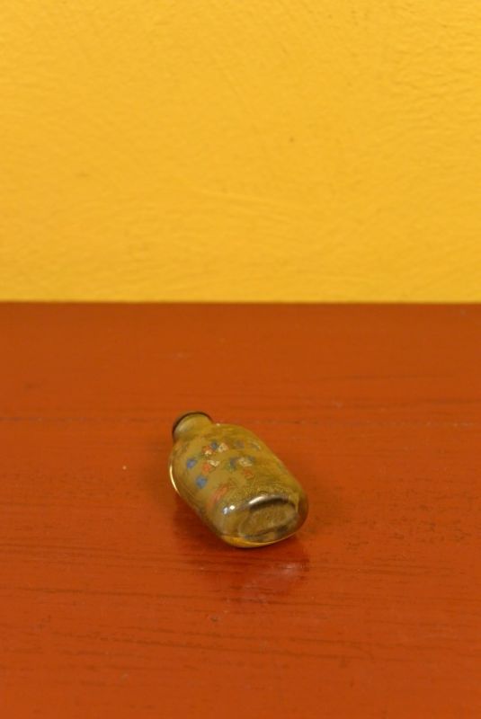Kleine Glas Schnupftabakflasche Chinesisches Dorf 4