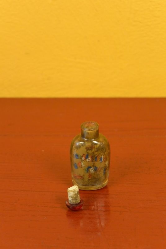 Kleine Glas Schnupftabakflasche Chinesisches Dorf 5