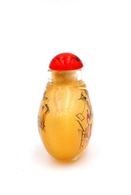 Kleine Glas Schnupftabakflasche - Künstler - Bauern 2