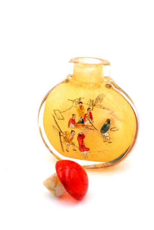Kleine Glas Schnupftabakflasche - Künstler - Bauern 4