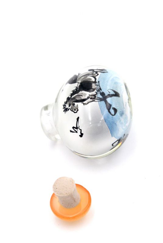 Kleine Glas Schnupftabakflasche - Künstler - Das Pferd 4