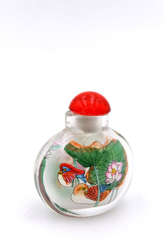 Kleine Glas Schnupftabakflasche - Künstler - Die Enten 2