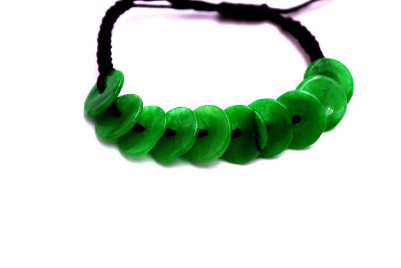 Kleine Jade Armband - Grün Bi Scheiben 2