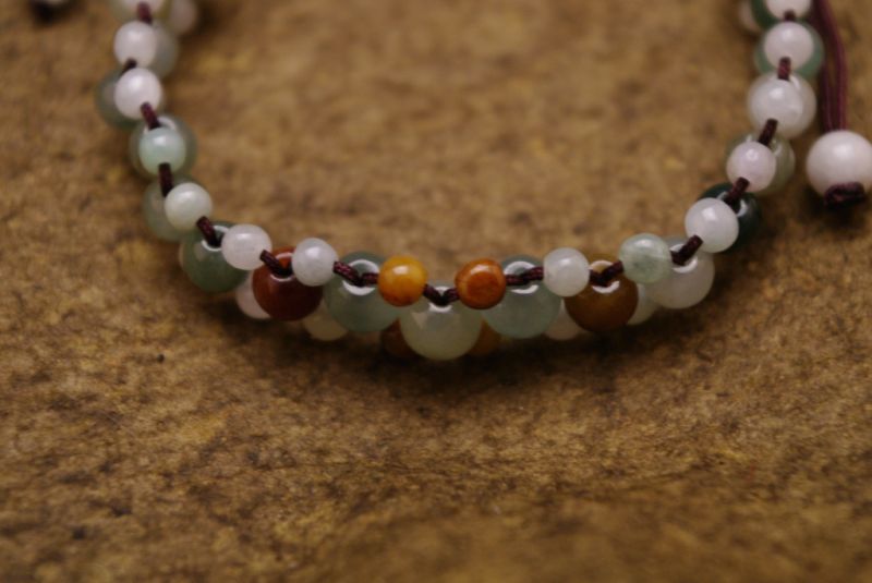 Kleines Jade Armbänder mit Baumwollband 4